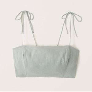 Abercrombie & Fitch Mint Green Tie Strap Crop Top Size Medium